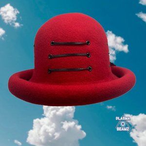 Red Wool Laced Bowler